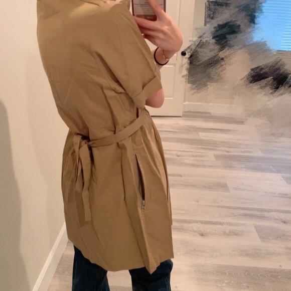 3.1 PHILLIP LIM Dress 2 Khaki Cotton Twill Short Sleeve Minimalist Neutral Trip - Picture 8 of 12